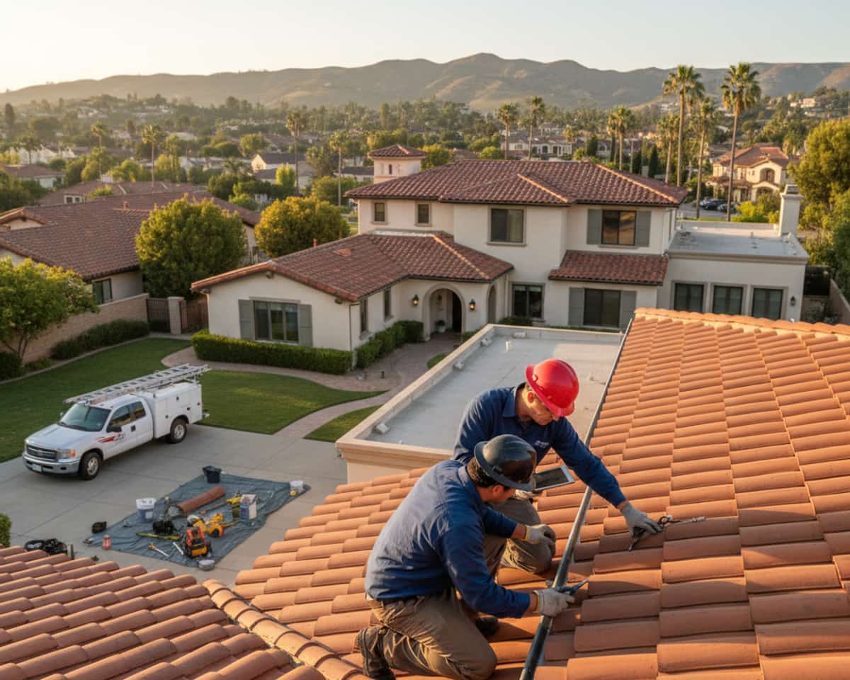 Residential property in Montebello with a healthy, well-maintained roof