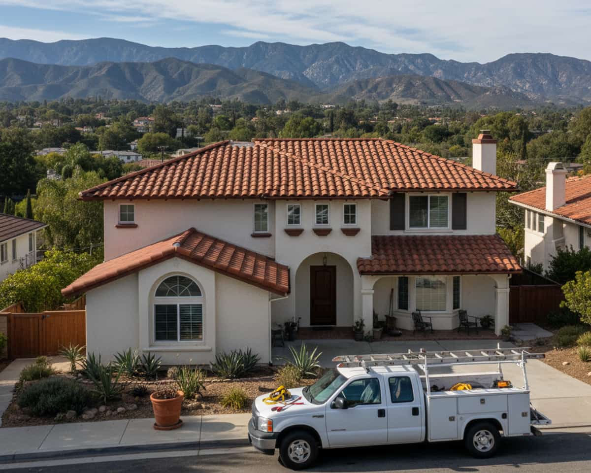 LA Roof Services team repairing a residential roof in Altadena after storm damage