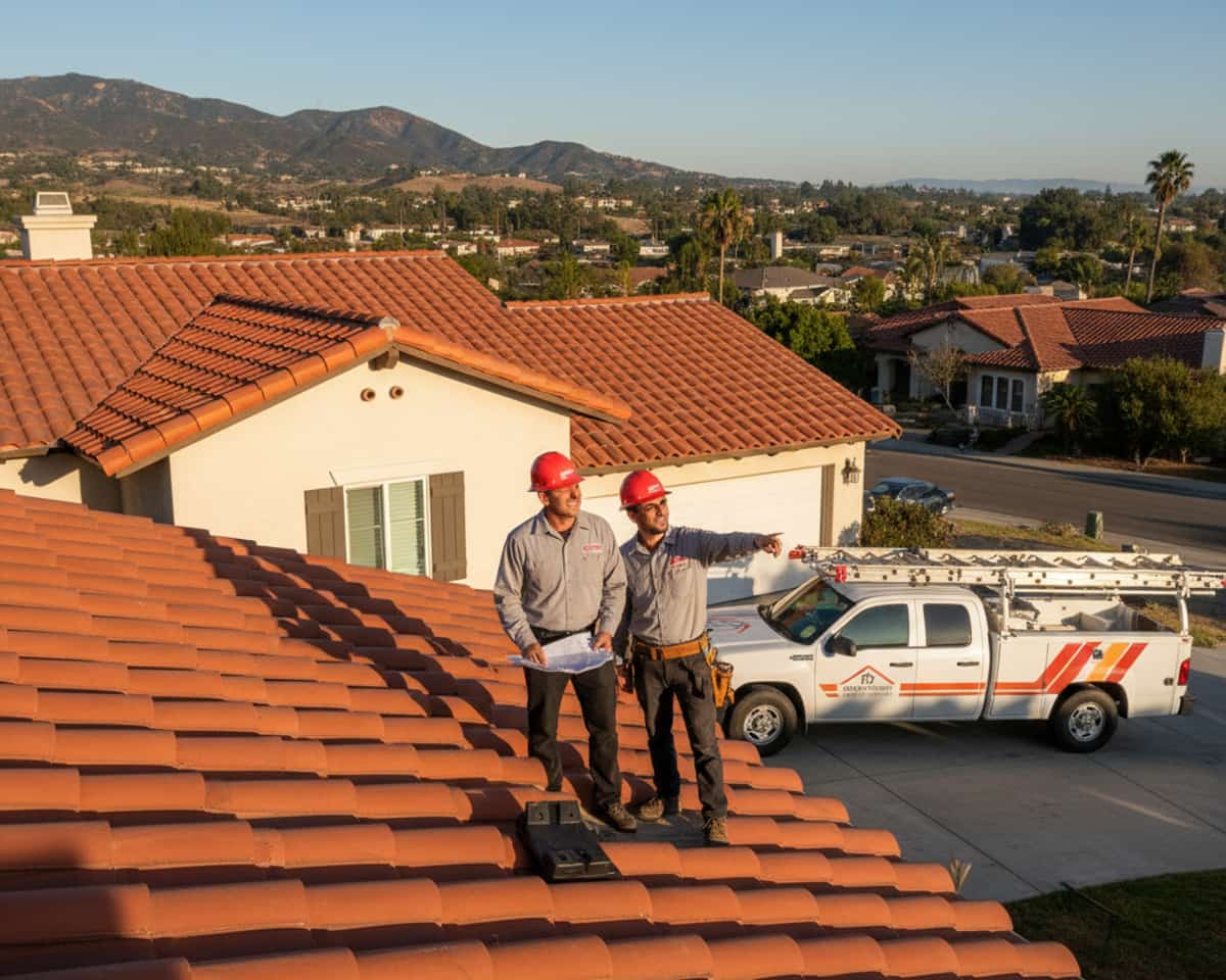 LA Roof Services team completing a successful roofing project in Glendale