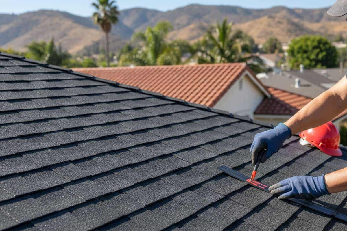 A close-up of a well-maintained shingle roof surface after preventive care