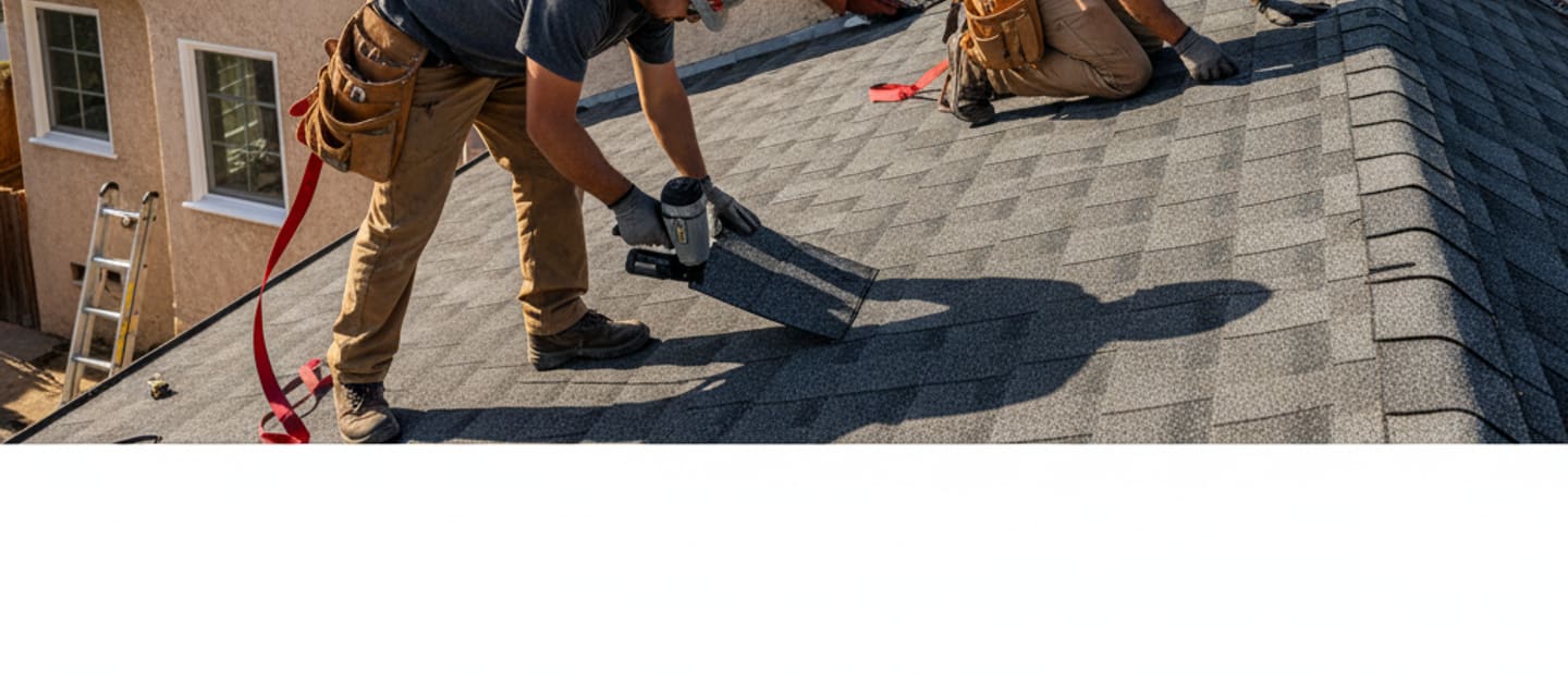 Newly installed shingle roof on an Alhambra home